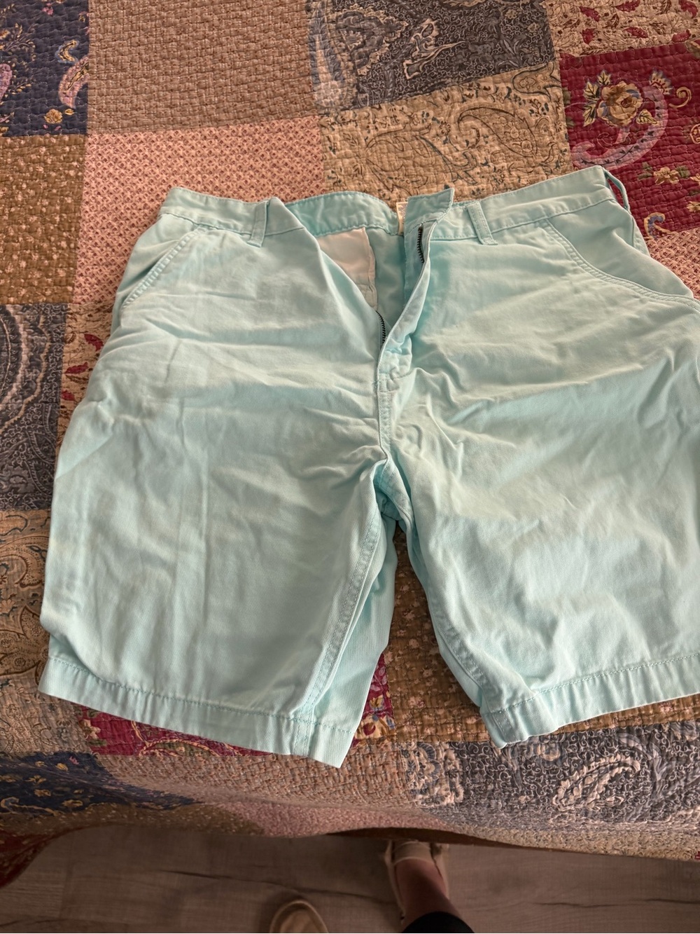 Men's Light Blue Casual Cotton Shorts